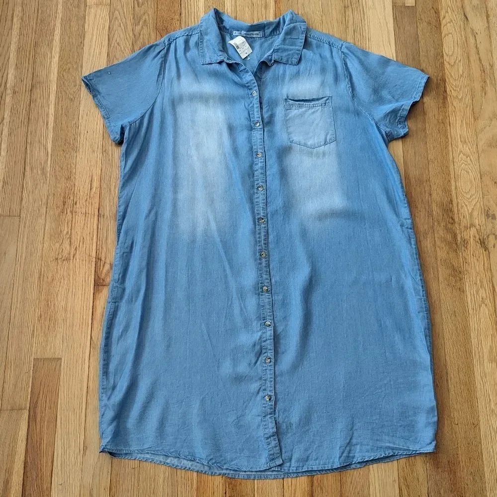 Maurices denim shirt button down dress Lyocell NWT